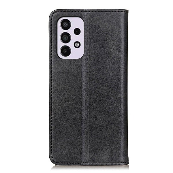 Wallet-style genuine leather flipcase for Samsung Galaxy A33 5G Black