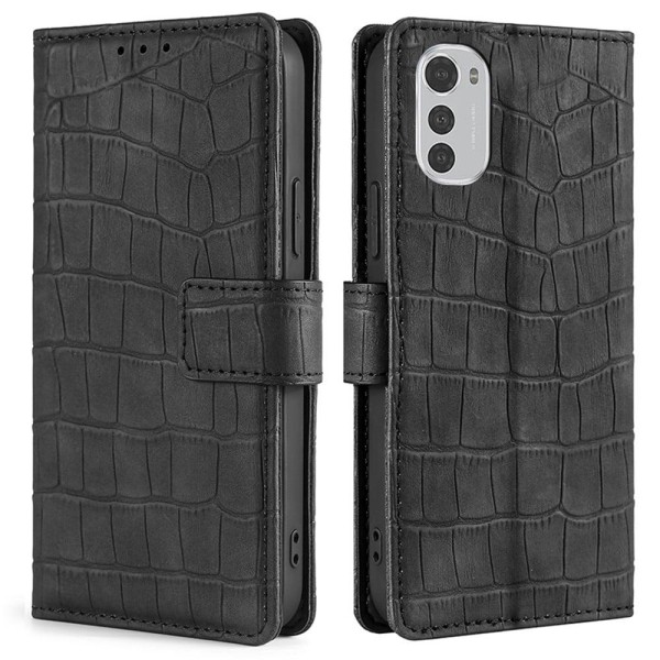 Croco Motorola Moto E32 cover - Sort Black