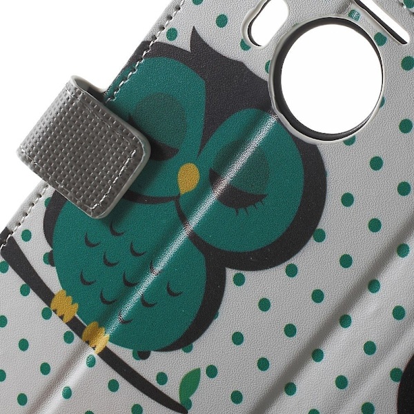 Moberg Microsoft Lumia 950 Xl Nahkakotelo - Torkkuva Pöllö Oksalla Multicolor