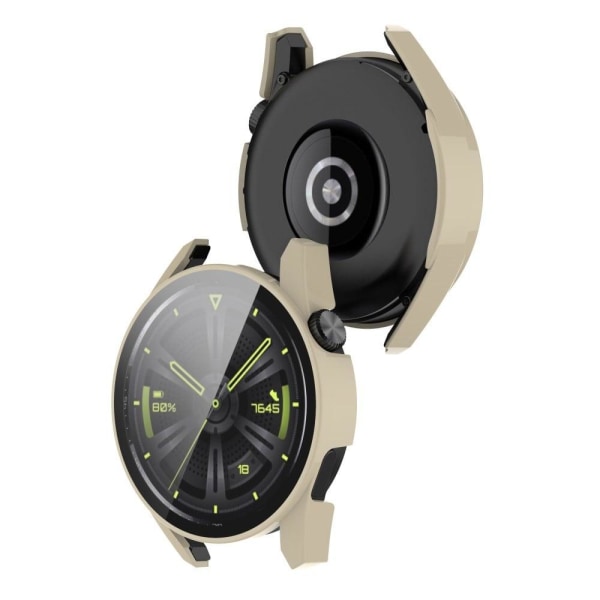 Huawei Watch GT 3 (46mm) PC cover with HD tempered glass - Beige Beige