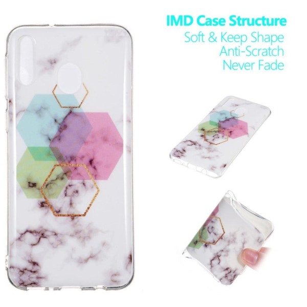 Marble Samsung Galaxy M20 kuoret - Kuusikulmainen marmori Multicolor