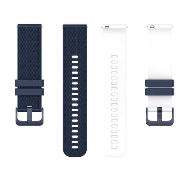 20 mm silikone-urrem til Garmin-ur - Marine Blå / Hvid Blue