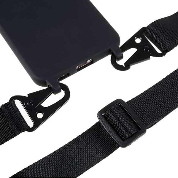 Tyndt TPU-etui med mat finish og justerbar rem til Samsung Galaxy S22 Plus - Sort Black