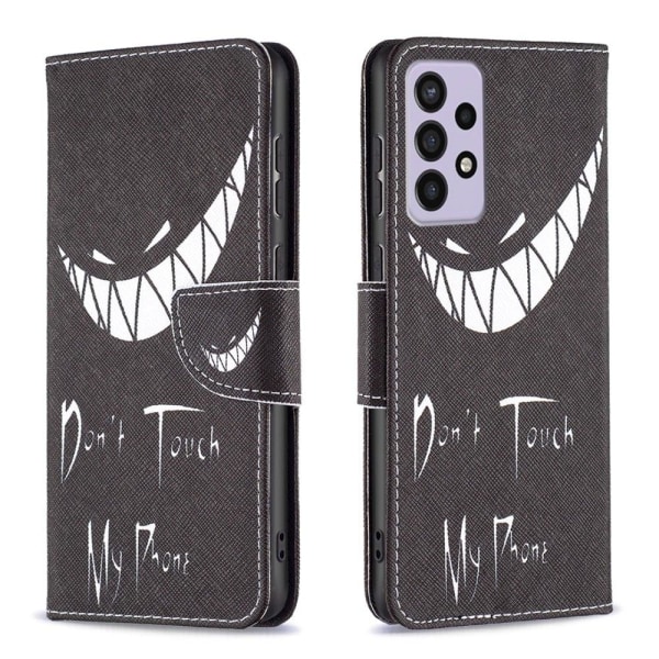 Wonderland Samsung Galaxy A73 flip etui - Rør Ikke Ved Min Telefon Black