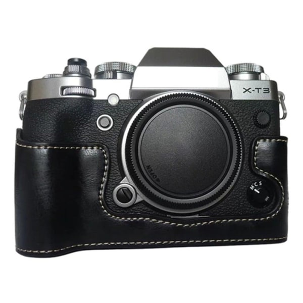 Fujifilm X-T3 leather half body cover - Black Svart