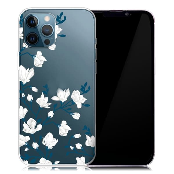 Deco iPhone 13 Pro Max Suojakotelo - White Flowers White