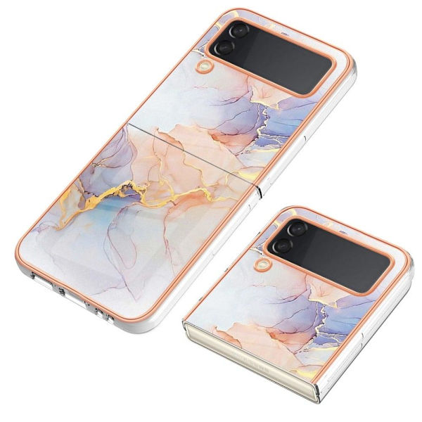 Marmormotiv Samsung Galaxy Z Flip4 skal - Milky Way Marmor Vit multifärg
