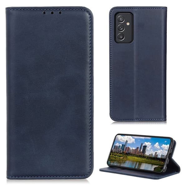 Wallet-style ægte Læder Flipcase til Samsung Galaxy A82 5G - Blå Blue