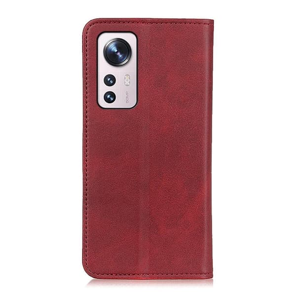 Xiaomi 12 Lite lompakkokotelo, aitoa nahkaa - Punainen Red