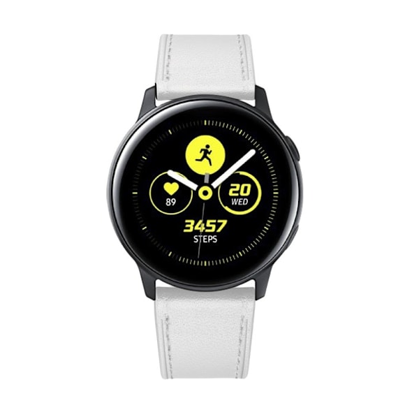 Samsung Galaxy Watch Active / Active 2 - 40mm / Active 2 - 44mm aito nahkanauha - Valkoinen White