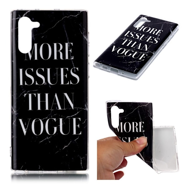 Marble Samsung Galaxy Note 10 cover - Ord i Sort Multicolor