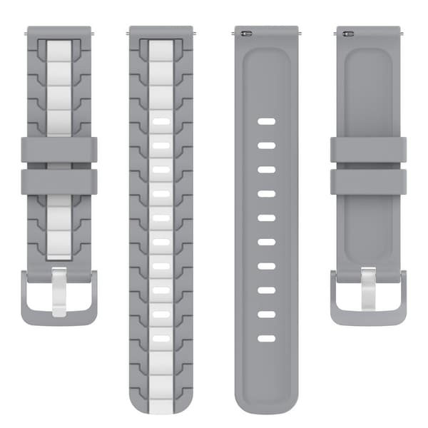 Polar Pacer / Ignite 2 / Unite klockarmband i silikon med dubbla färger - Grå / Vit Silvergrå