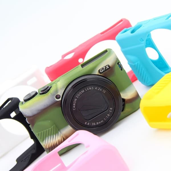 Canon PowerShot G7X MarkII blød silikone beskyttende etui - Camouflage Multicolor