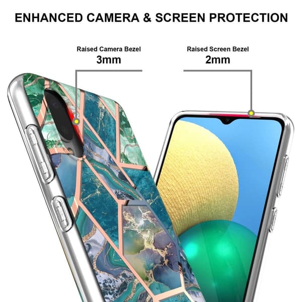 Marble Samsung Galaxy M02 / A02 Etui - Blå / Grønn Multicolor