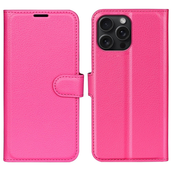 Klassisk iPhone 16 Pro Max flip etui - Rose Pink