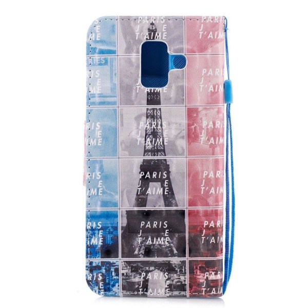Samsung Galaxy A6 (2018) light spot leather flip case - Eiffel T Multicolor