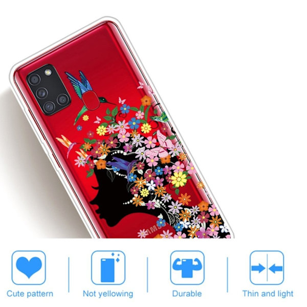 Deco Samsung Galaxy A21s skal - Blommig Flicka multifärg