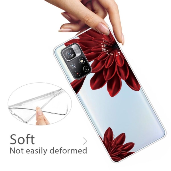 Deco Xiaomi Redmi Note 11T 5G / Xiaomi Redmi Note 11S 5G skal - Röd Blomma Röd