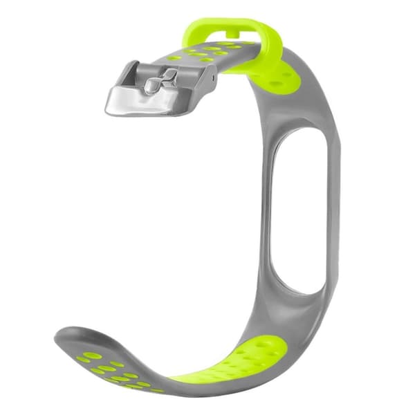 Xiaomi Mi Smart Band 4 klockarmband i silikon med dubbla färger - Grå / Grön Silvergrå