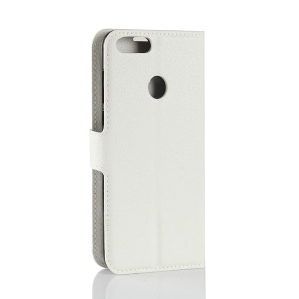 Huawei P Smart etui i læder med kortholder - Hvid White