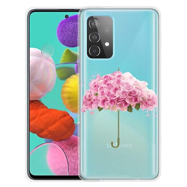 Deco Samsung Galaxy A23 skal - Paraply Med Blomma Rosa