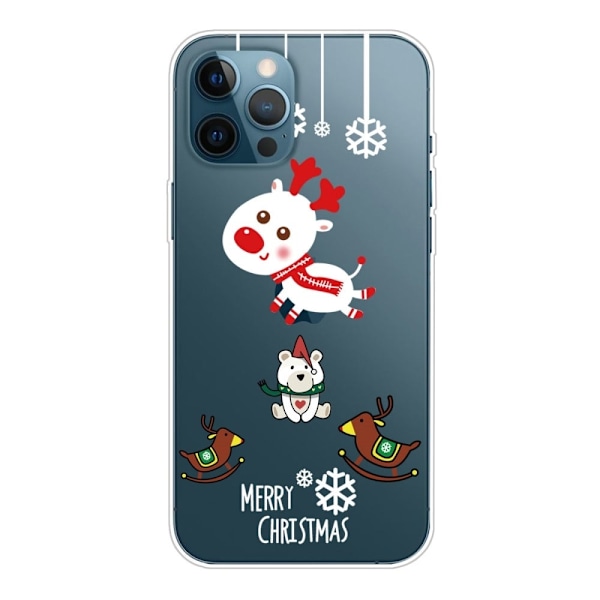 iPhone 14 Pro Max julemønstertryk mobil cover ridsefast, slankt og fleksibelt etui - Trojansk Bjørn Hjort Multicolor