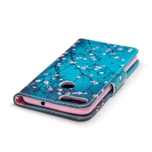 Huawei P Smart Mønstret Lær Flip Etui - Wintersweet Multicolor