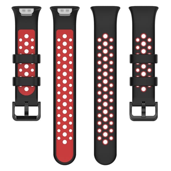 Dobbeltfarvet silikone-urrem til Xiaomi Mi Band 7 Pro - Sort / Rød Red