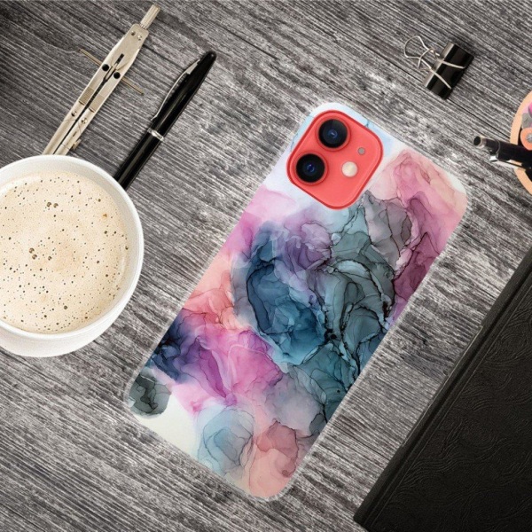 Marble design iPhone 13 cover - Osmose Af Rosa Og Grøn Multicolor