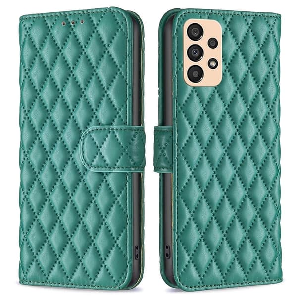 Rhombus mat Samsung Galaxy A33 5G flip etui - Grøn Green