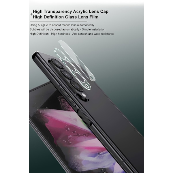 IMAK kameraskydd i glas med linsskydd i akryl för Samsung Galaxy Z Fold4 Transparent