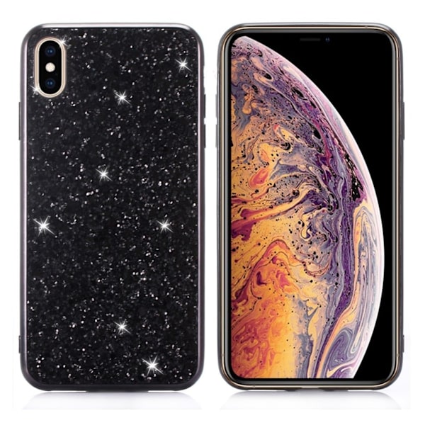 Glitter etui til iPhone Xs Max - Sort Black