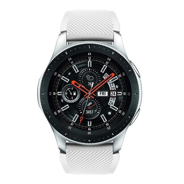 Samsung Galaxy Watch (46mm) erstatnings urrem i silikone med Twill tekstur - Hvid White