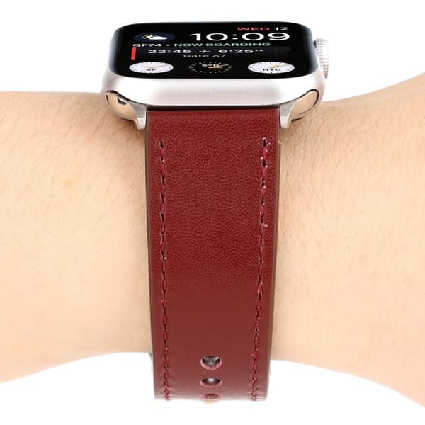 Apple Watch Series 4 40mm ægte læder nitte Spænde Urrem - Rose Pink