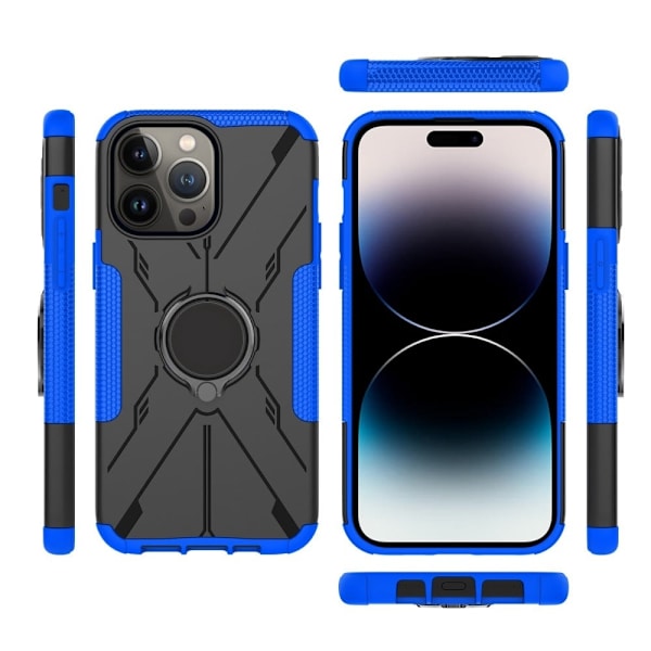 Kickstand-skydd med magnetisk platta för iPhone 14 Pro Max - Blå Blå