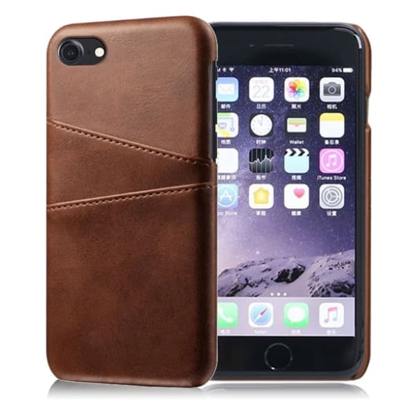 Etui med to kort - iPhone SE 2020 / 8 / 7 - Brun Brown