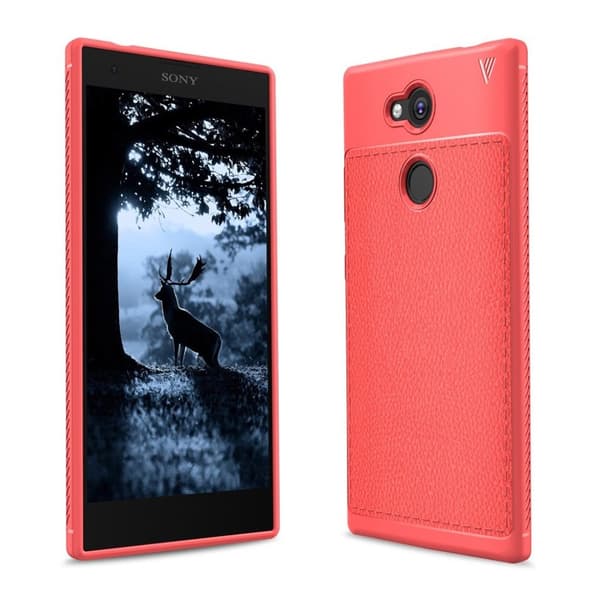 IVSO Sony Xperia L2 Deksel laget av kunstlær og silikon - Rød Red
