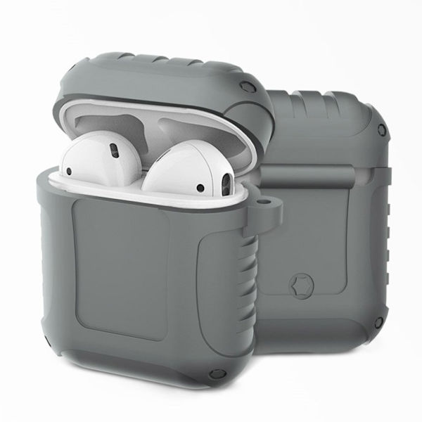 Airpods støtsikker silikonetui - Grå Silver grey