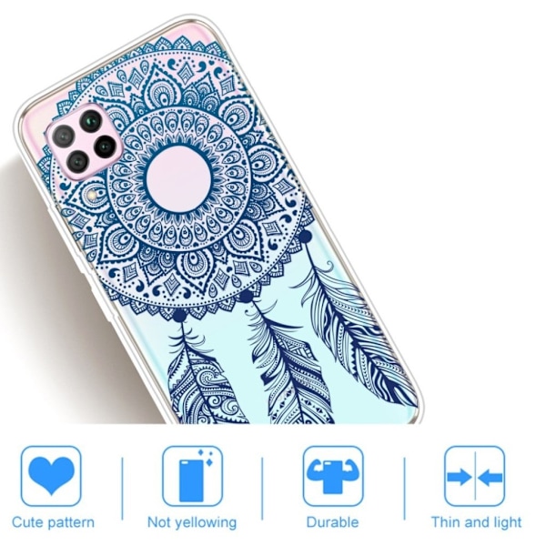 Deco Huawei P40 Lite / Nova 6 SE deksel - Mandalablomst Blue