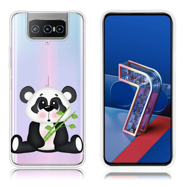 Deco Asus Zenfone 7 Pro Etui - Panda Eating Bambus White