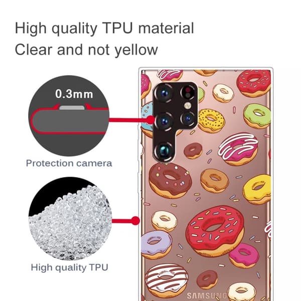 Deco Samsung Galaxy S22 Ultra Suojakotelo - Doughnut Multicolor