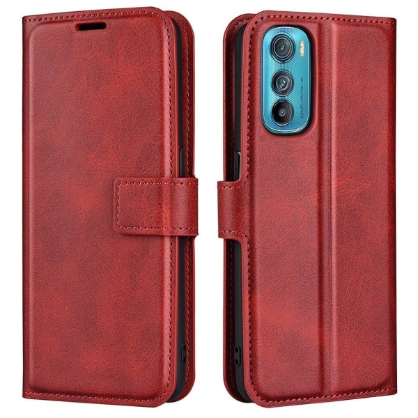 Hållbart konstläder Motorola Edge 30 fodral med plånbok - Röd Röd