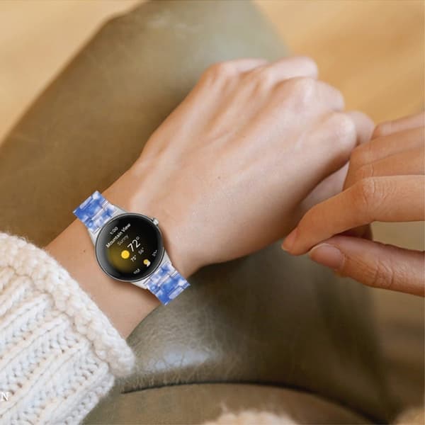 Google Pixel Watch hartsityylinen kellonhihna - Tumma Läpinäkyvä Sininen Blue