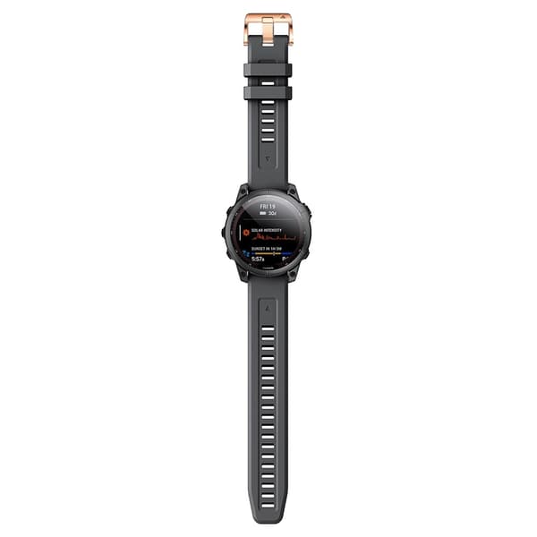 Silikoninen kellohihna Garmin Fenix 7S - Musta Black