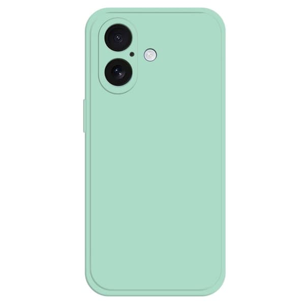 iPhone 16 Fleksibelt etui med rett kantbeskyttelse Telefondeksel - Cyan Green