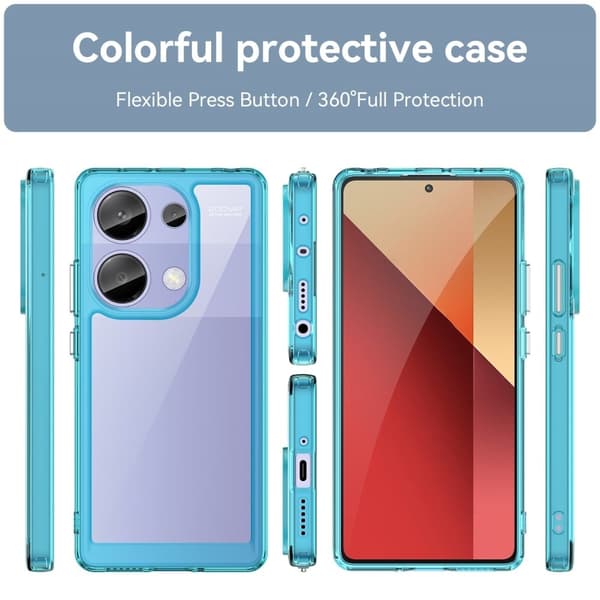 Xiaomi Redmi Note 13 Pro 4G / Xiaomi Poco M6 Pro smart telefonskal i akryl - Transparent Blå Blå
