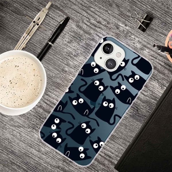 Deco iPhone 14 Plus deksel - Svarte Katter Black