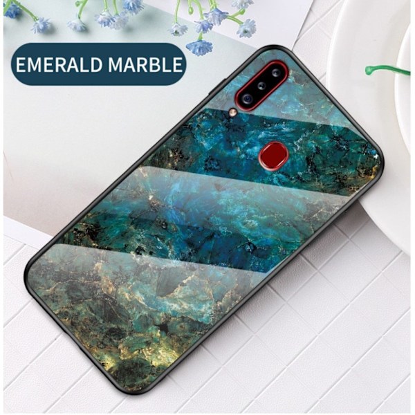 Fantasy Marmor Samsung Galaxy A20s skal - Smaragd Grön
