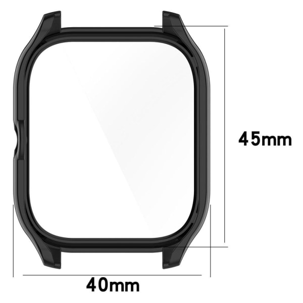 Amazfit GTS 4 cover with tempered glass screen protector - Black Svart