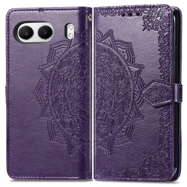 Mandala OnePlus Nord 4 læderetui - Lilla Purple